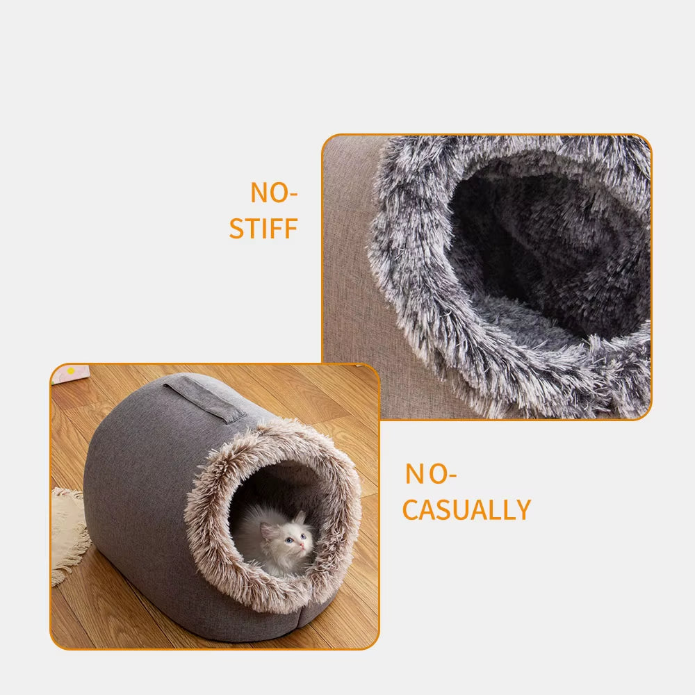 Cozy Self-Warming Winter Dog Bed & Tent - Perfect Retreat for Small to Medium Pets