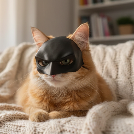 Adorable Cat Mask in Matte Bat Design - Perfect for Spooky Cosplay, Daily Decor, and Parties for Cats and Dogs!