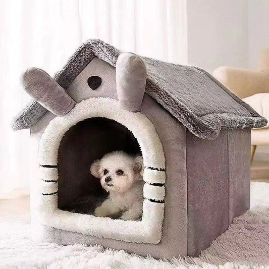 All-Season Pet House Bed - Removable and Washable Design for Small Dogs and Cats